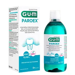Ополаскиватель GUM PAROEX 0,06% СНХ, антибактериальное действие, 500 мл
