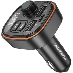 АЗП FM модулятор Borofone BC59 Heroic 15W (2USB-A/1C) Black - мініатюра 2