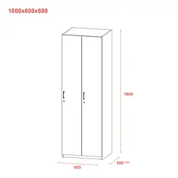 Роздягальня Doros 2-х секційна Графіт 2 ДСП 60х52х180 (40512886) - мініатюра 6