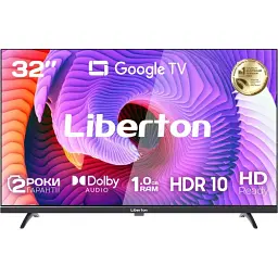 Телевізор Liberton LTV-32H06GT 32" Black, HD, Google TV