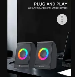 Компьютерные колонки Kisonli X12 RGB, 6Вт, для ПК и ноутбука - мініатюра 5