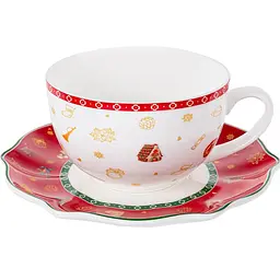 Чайний набір Lefard Christmas Delight, 250 мл, білий з червоним (985-145) - мініатюра 2