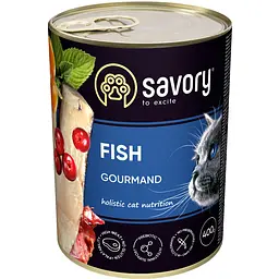 Вологий корм Savory для для дорослих вибагливих котів з рибою 400 г