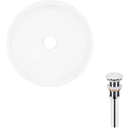 Комплект Qtap Owl: Раковина накладна кругла 400х400х155 мм White + Донний клапан PU02 (QT1911K53WN47319)