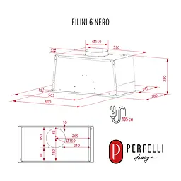Витяжка повновбудована PERFELLI DESIGN FILINI 6 NERO - мініатюра 17