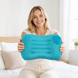 Надувна подушка для шиї Solve з швидким накачуванням синя 43 x 28 x 10 см (KT7006263) - мініатюра 10