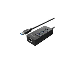 Концентратор Orico USB 3.0 3 port + RJ45 (HR01-U3-V1-BK-BP) (CA912742)