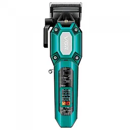 Акумуляторна машинка для стрижки VGR V-600, 6 насадок, регулятор висоти, 7000 RPM, LED дисплей Зелена - мініатюра 2