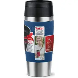 Термокружка Tefal Travel Mug Classic, 360 мл, нержавіюча сталь, синій (N2020310) - мініатюра 2