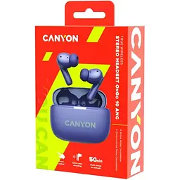 Навушники Canyon TWS headset OnGo TWS-10 ANC+ENC Purple (CNS-TWS10PL) - мініатюра 7