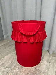 Кошик для іграшок червоний з рюшею