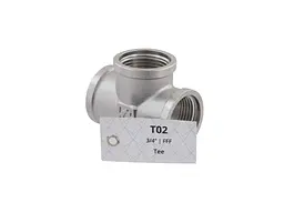 Трійник RAFTEC 3/4"В латунь, ВВВ, DN20, нікель, T02 - мініатюра 3
