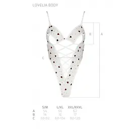 Еротичний боді з малюнком Passion LOVELIA BODY L/XL, white - мініатюра 7
