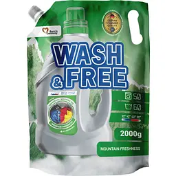 Гель для прання Wash&Free Гірська свіжість Дой-пак 2 кг (4262396144942)