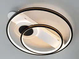 Стельова LED-люстра Diasha MX2247/2WH+BK, подвійне кільце, 64 W, Ø46 см - мініатюра 4