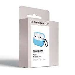 Силіконовий чохол для навушників Apple AirPods Pro, Silicone Case, блакитний, захисний чохол, ультратонкий і легкий, захист від подряпин, пилу та ударів, м"який силікон, ArmorStandart (ARM56085) - мініатюра 4