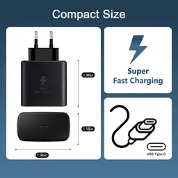 Комплект зарядних пристроїв GaN USB-C 45W, 2 шт, кабелі 1,8 м - мініатюра 2