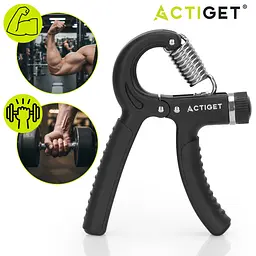 Еспандер кистьовий Actiget 5-60 кг з регульованим навантаженням ACT0051 Black - мініатюра 9