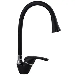 Змішувач для кухні Globus Lux Solly GLSO-0203SA-10-B01 чорний матовий з боковою ручкою для надійного використання - мініатюра 3