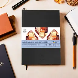 Скетчбук для маркерів PU А5 48 аркушів, 220 г/м2, чорна обкладинка, 99IDEA9-SBDSA5BL - мініатюра 3