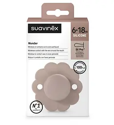 Пустушка Suavinex Wonder фізіологічна силіконова 6-18 місяців світло-рожева - мініатюра 3