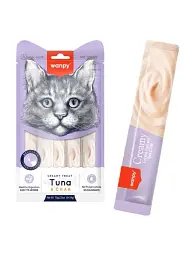 Рідкі ласощі для котів з тунцем та крабом Wanpy Creamy Lickable Treats Tuna & Crab, 5 шт х 14 гр