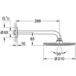 Верхній душ Grohe RAINSHOWER 26052000, Хром - мініатюра 2