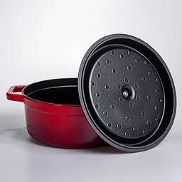 Кокотниця чавунна емальована 5,5 л, червоний Yongkang HP-FLG-5 RED - мініатюра 4