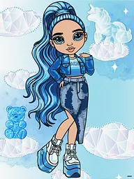 Картина за номерами для дітей Ideyka Rainbow High. Skyler зі стразами, 30х40см КНО1337