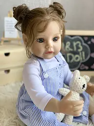 Колекційна силіконова лялька реборн reborn анатомічна дівчинка з довгим волоссям аманда Reborn Dolls det0018893 - мініатюра 2