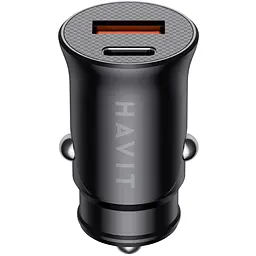 Автомобільний зарядний пристрій Havit HV-CC2022 20W USB+USB-C black (HV-CC2022) - мініатюра 2