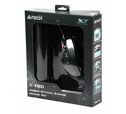 Комп'ютерна миша A4Tech X-7120 USB Black X-710BK + килимок X7-200MP teh0020413 - мініатюра 2