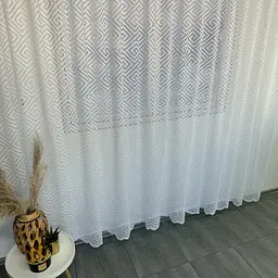 Жакардовий тюль "Геометрія" білий 500х270, тасьма ALBO pbe0052351 - мініатюра 4