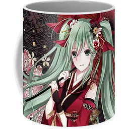 Кухоль GeekLand Вокалоїди Vocaloid Хацуне Міку Hatsune Miku японський фон VC 02.06 330 мл різнобарвний - мініатюра 3