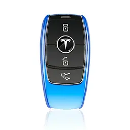 Наклейка з логотипом Tesla для автоключів d=15 мм Пластикова об'ємна - мініатюра 3