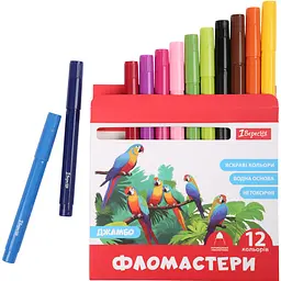 Фломастери 1 Вересня 12 кольорів Classic Jumbo (650592) - мініатюра 3