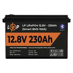 Акумулятор LP LiFePO4 12V (12,8V) - 230 Ah (2944Wh) (Smart BMS 150А) з BT пластик - мініатюра 2