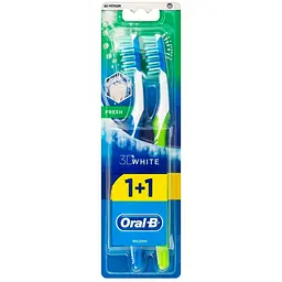 Зубна щітка Oral-B 3D White Fresh середня салатовий з синім 2 шт.