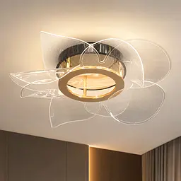 Стельова світлодіодна люстра Artlight 1030-450GD+BK чорно-золота з прозорими акриловими пелюстками