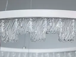 Стильна підвісна LED-люстра для залу Diasha MD78201/600+400WH, біла, 2 кільця, 82 W, акриловий декор - мініатюра 5