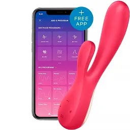 Вібратор-кролик Satisfyer Mono Flex 20 см червоний - мініатюра 3
