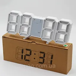 Настільний цифровий LED-годинник / White - мініатюра 2