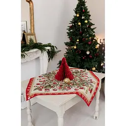 Скатерть-наперон гобеленовая Прованс Рождественские игрушки 95×100 см (47029)