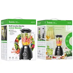 Блендер HOCO HE33 1.5L electric retro juicer blender (EU) Black (6942007638234) - мініатюра 2