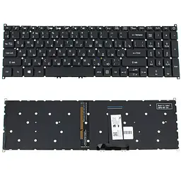Клавіатура для ноутбука ACER (AS: A317-51, A317-32) rus, black, без кадру, підсвічування клавіш (оригінал)