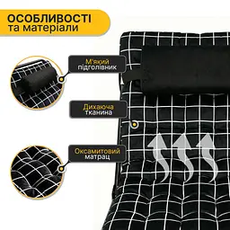 Розкладне ліжко (розкладачка) з оксамитовим матрацом і подушкою LEOBRO (LB-FB-A3-PAT) - мініатюра 4