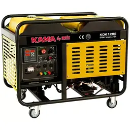 Генератор дизельний KDK12RE, 1-фазний 230V, 50Hz, 12kVA/10kW, бак 34л, витрата 3л/год, пуск: стартер, водяне охл., 1060x650x735 мм, 220 кг