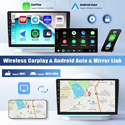 Автомобільне радіо 2G+64G GOHHDL Android 2 Din для Renault Dacia Logan 2 Sandero B52 2012-2019 з Carplay Android Auto, 9-дюймовий - мініатюра 2
