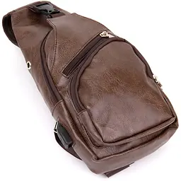 Сумка крос боді смарт зі шкірозамінника 20572 Vintage коричнева - мініатюра 6