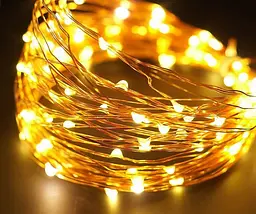 Светодиодная декоративная гирлянда Роса 100 Led 10 м теплый белый - миниатюра 3